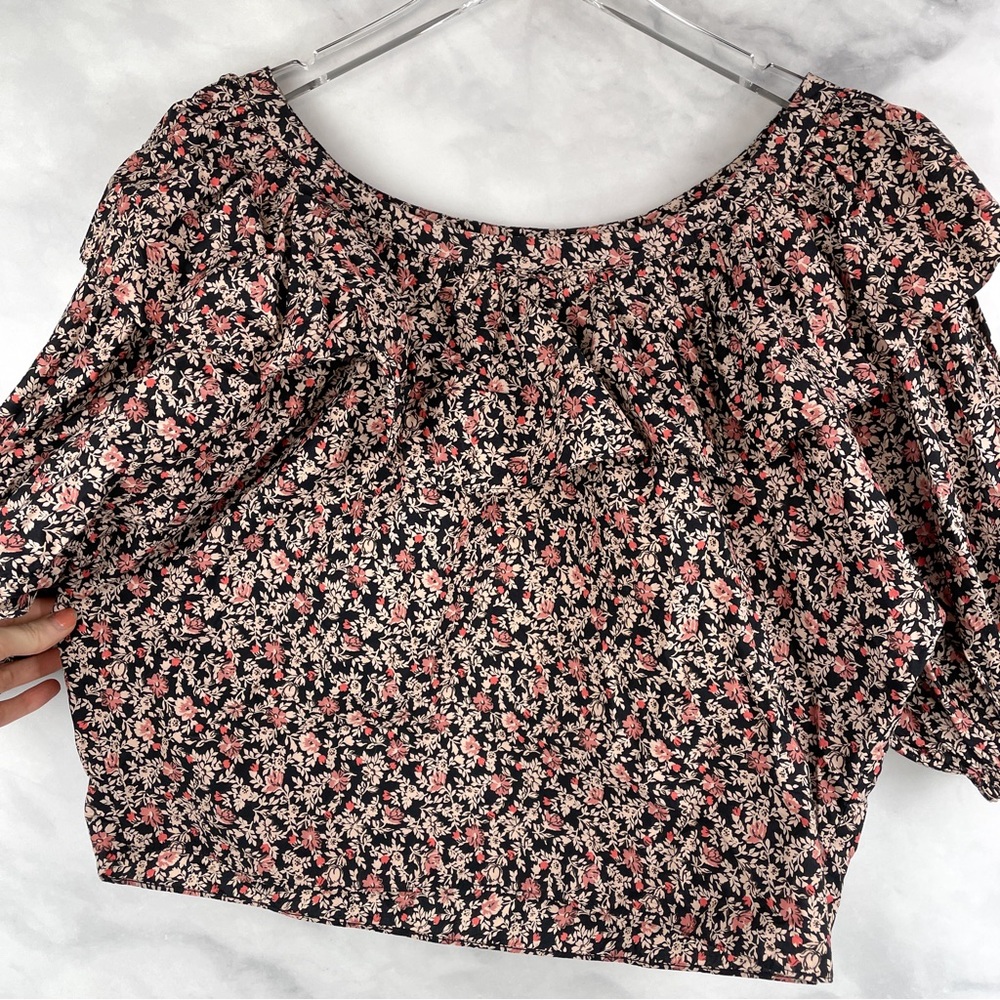 NEW Doen Cielito Harvest Floral Puff Sleeve Oversized Blouse Top Bohemian XXS - Picture 6 of 12